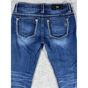 Miss Me Jeans Women Size 27 Skinny Mid Rise Blue Denim‎ Stretch MS5012SB